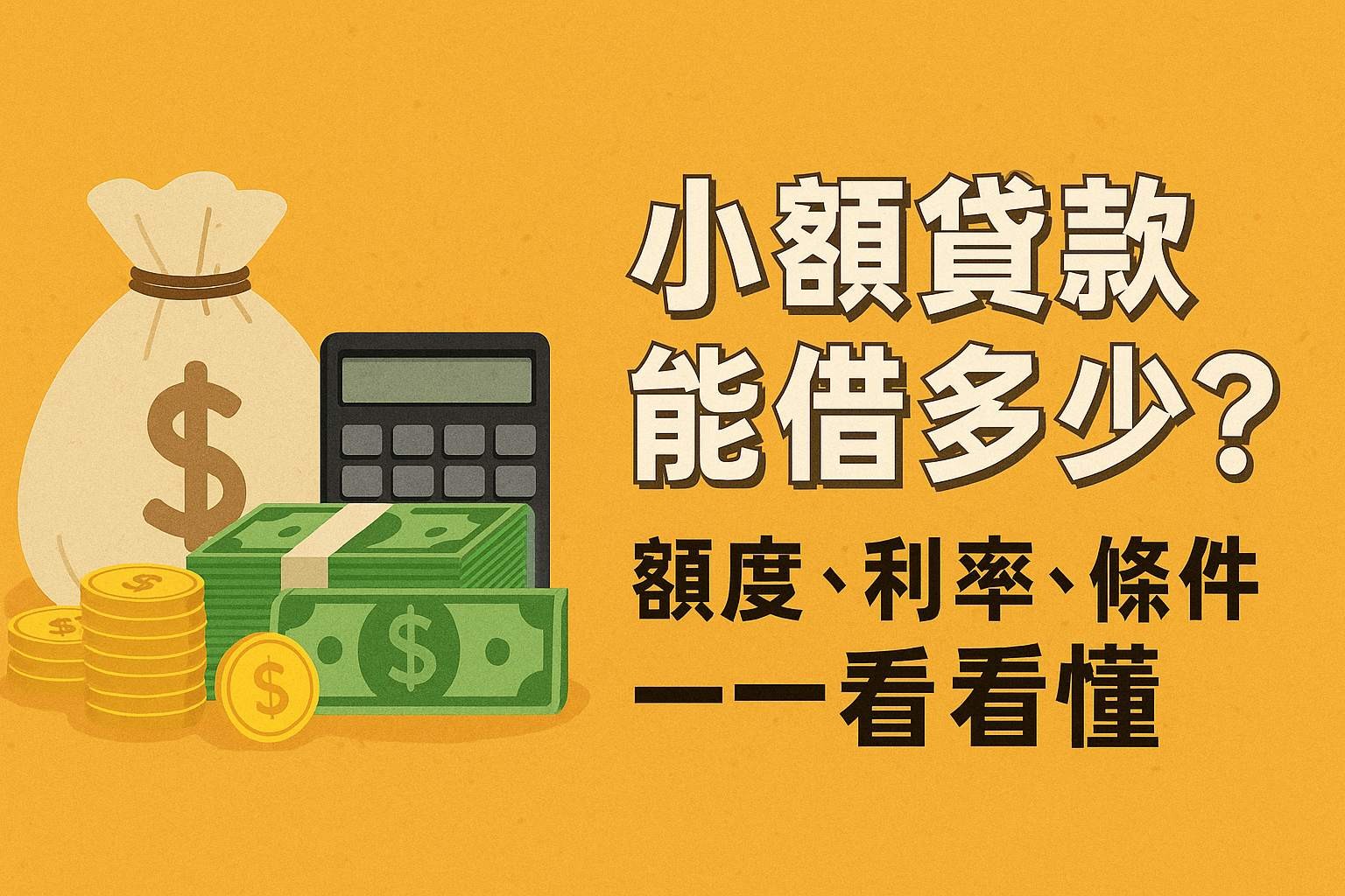 小額貸款能借多少？額度、利率、條件一篇看懂